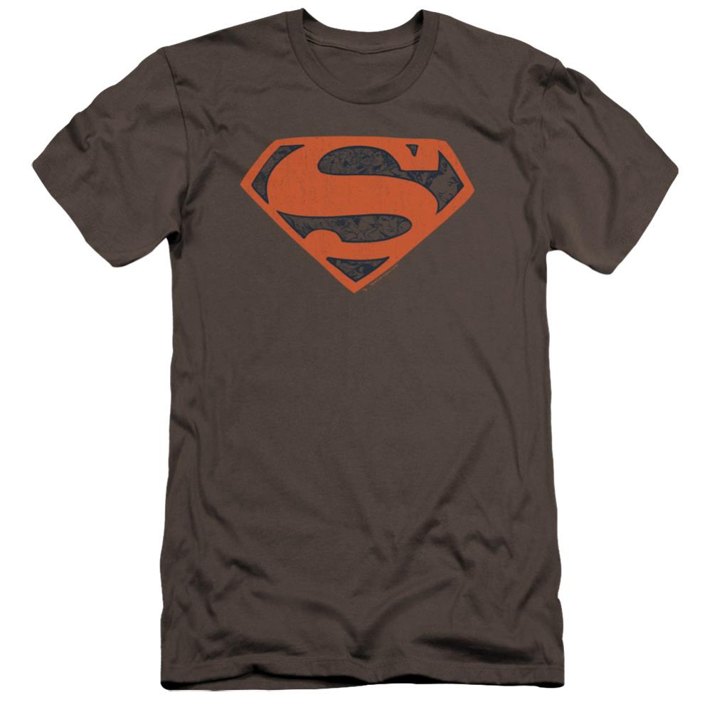 Superman Vintage Shield Collage Men's Ultra-Soft 30/1 Cotton Slim SS T