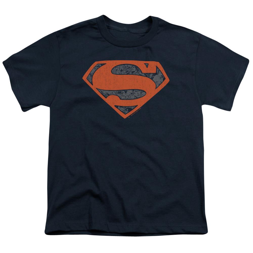Superman Vintage Shield Collage Youth 18/1 100% Cotton SS T