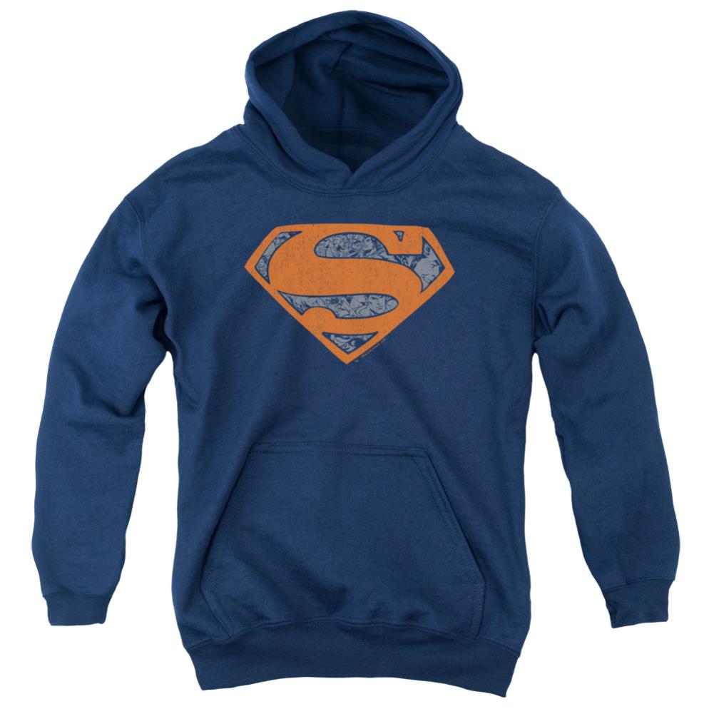Superman Vintage Shield Collage Youth Cotton Poly Pull-Over Hoodie
