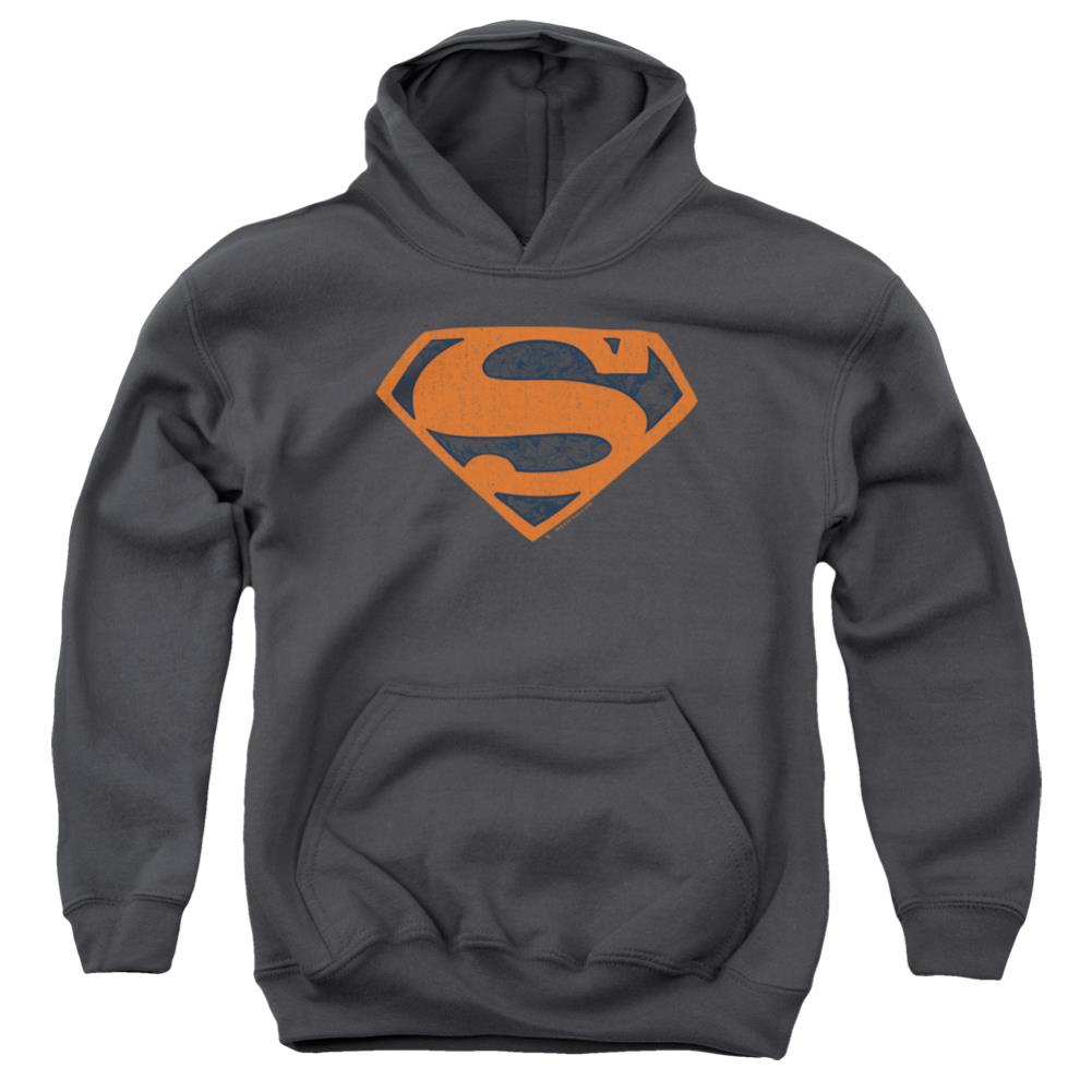 Superman Vintage Shield Collage Youth Cotton Poly Pull-Over Hoodie