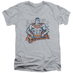 Superman Vintage Stance Men's 30/1 Cotton Slim V-Neck T