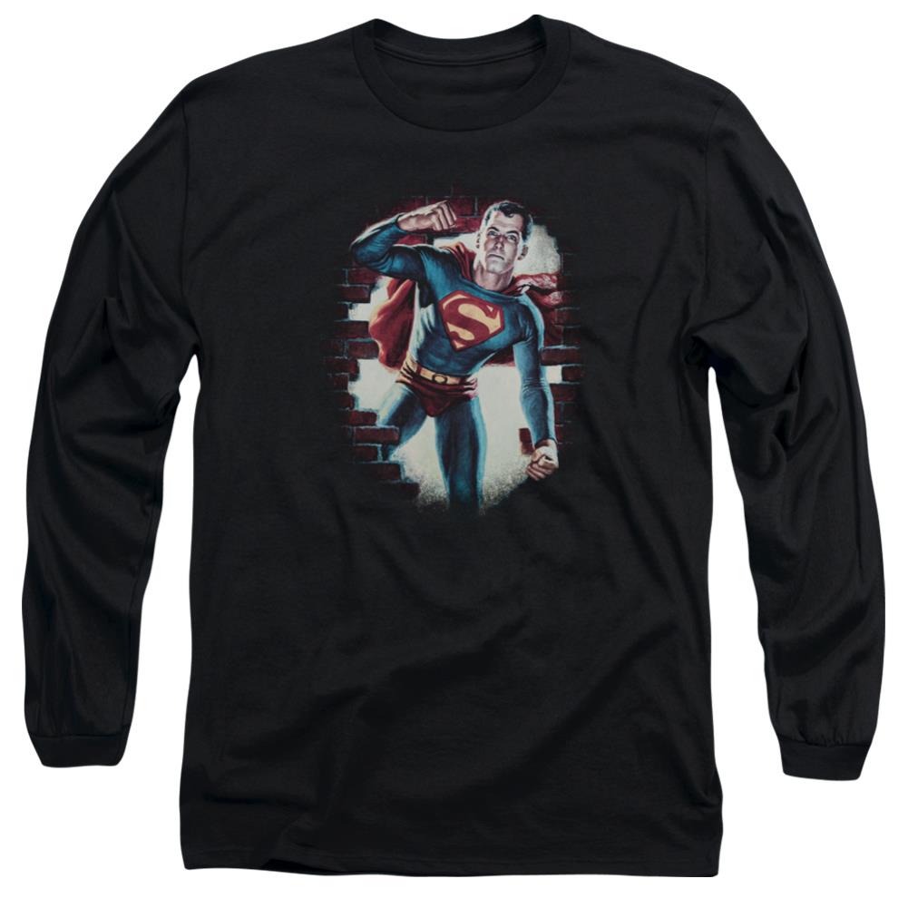 Superman Vintage Steel Men's 18/1 Cotton LS T