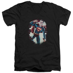Superman Vintage Steel Men's 30/1 Cotton Slim V-Neck T