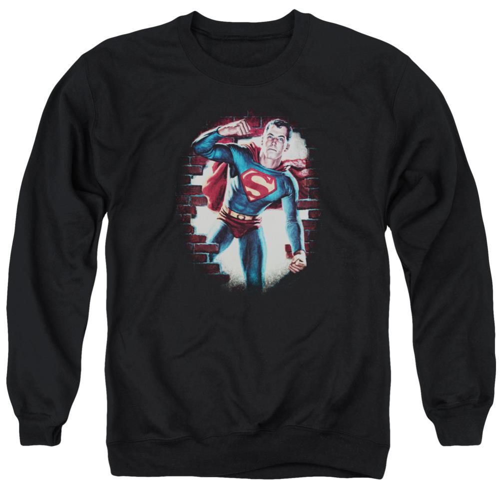 Superman Vintage Steel Men's Crewneck 50 50 Poly LS T