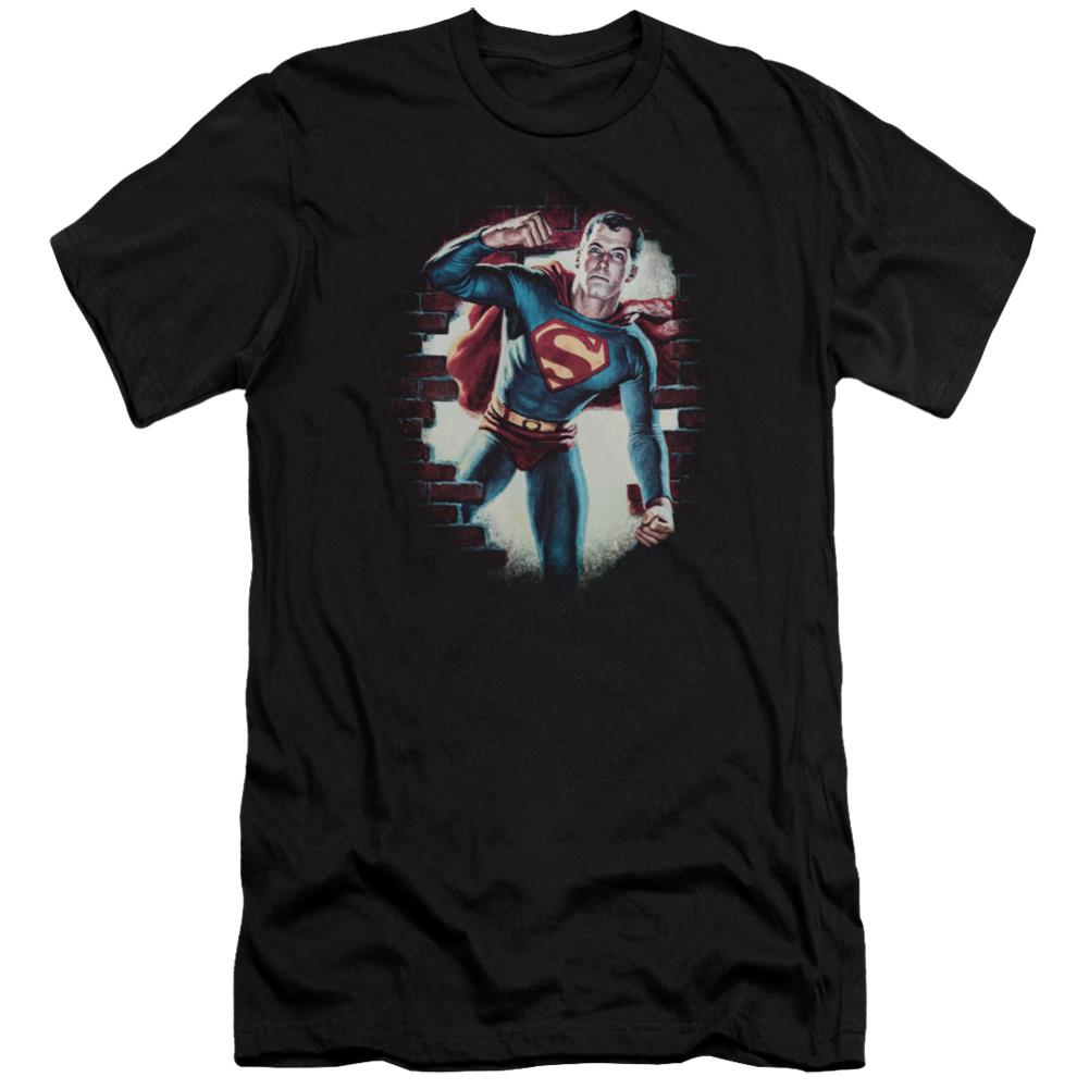 Superman Vintage Steel Men's Ultra-Soft 30/1 Cotton Slim SS T