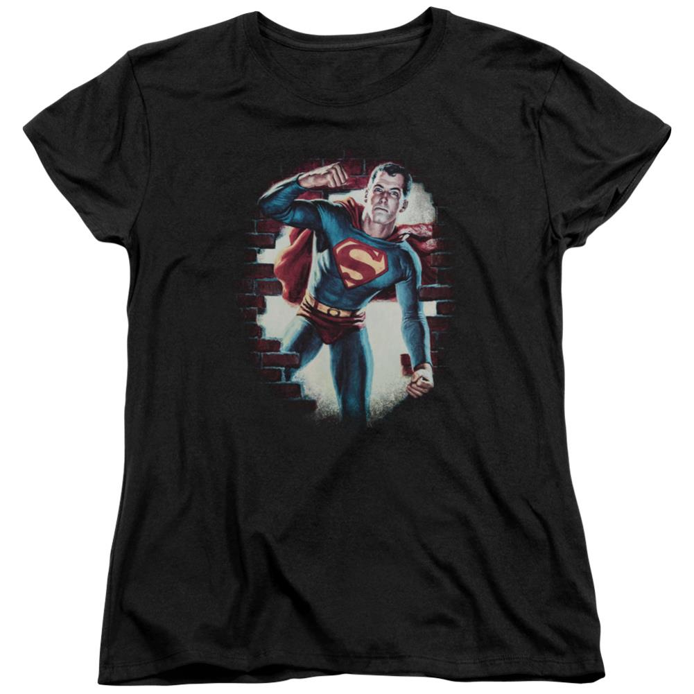 Superman Vintage Steel Women's 18/1 Cotton SS T