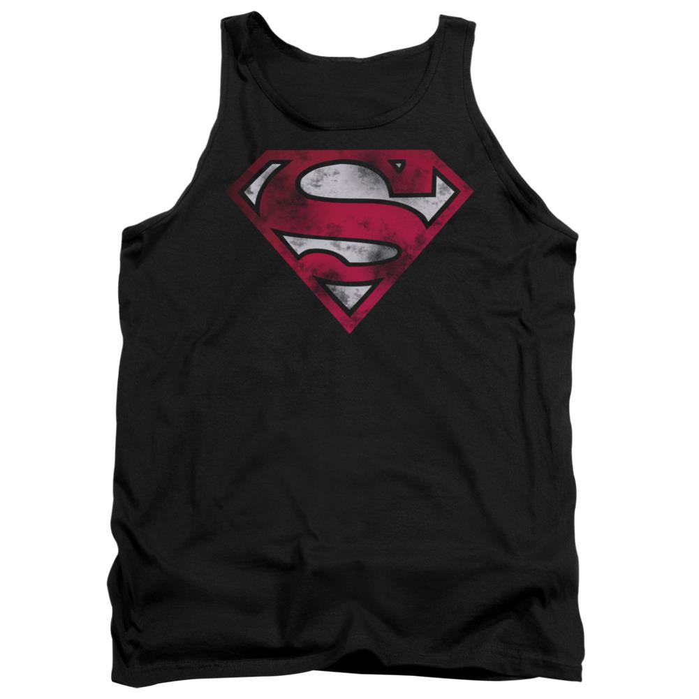 Superman War Torn Shield Men's 18/1 Cotton Tank Top