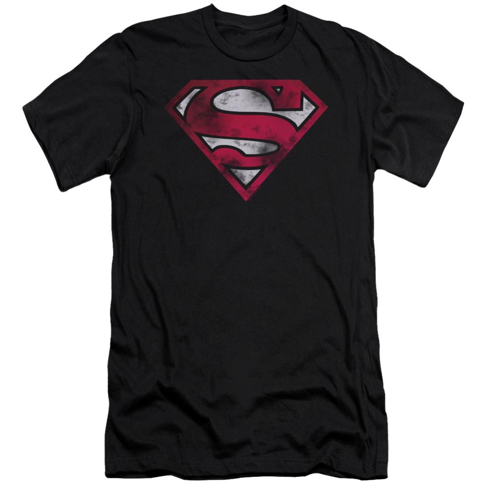 Superman War Torn Shield Men's Ultra-Soft 30/1 Cotton Slim SS T
