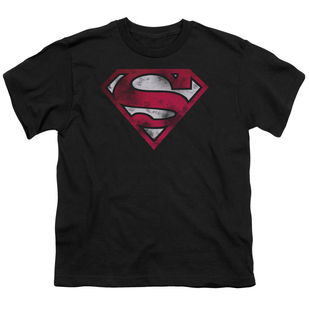 Superman War Torn Shield Youth 18/1 100% Cotton SS T