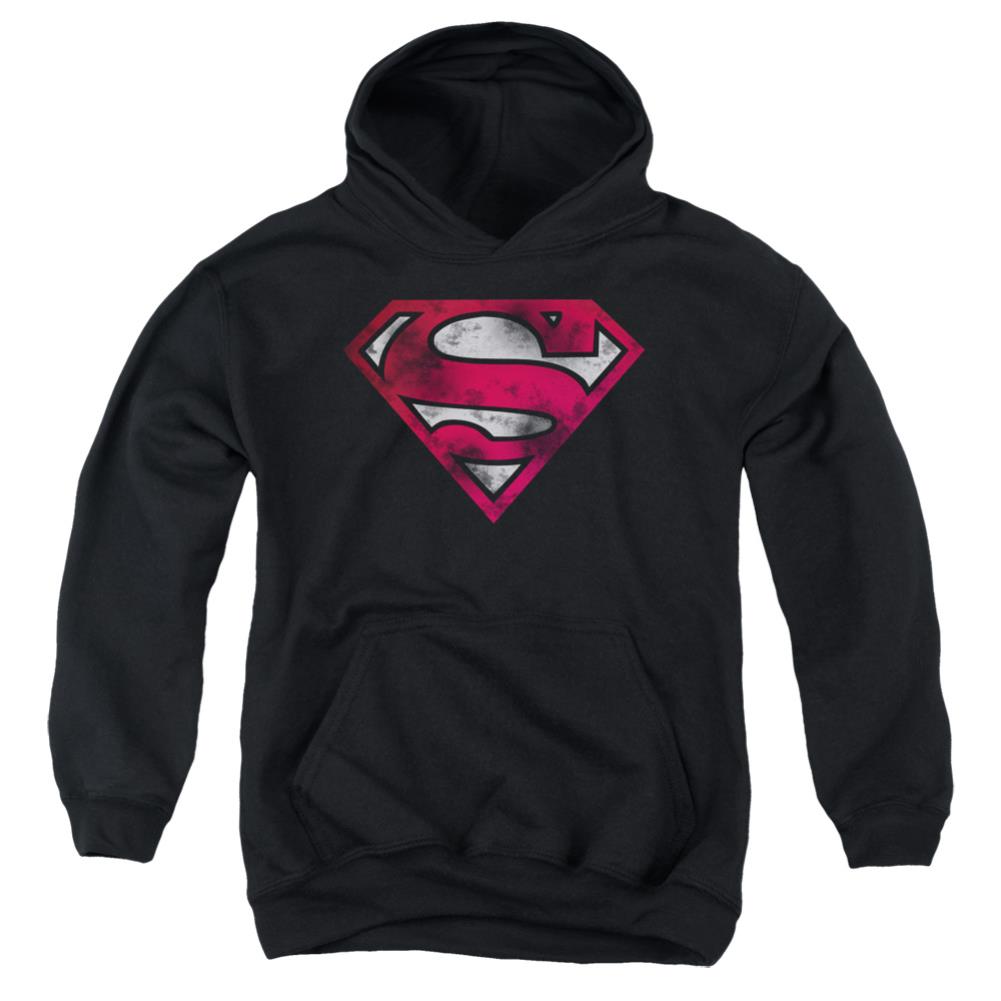 Superman War Torn Shield Youth Cotton Poly Pull-Over Hoodie