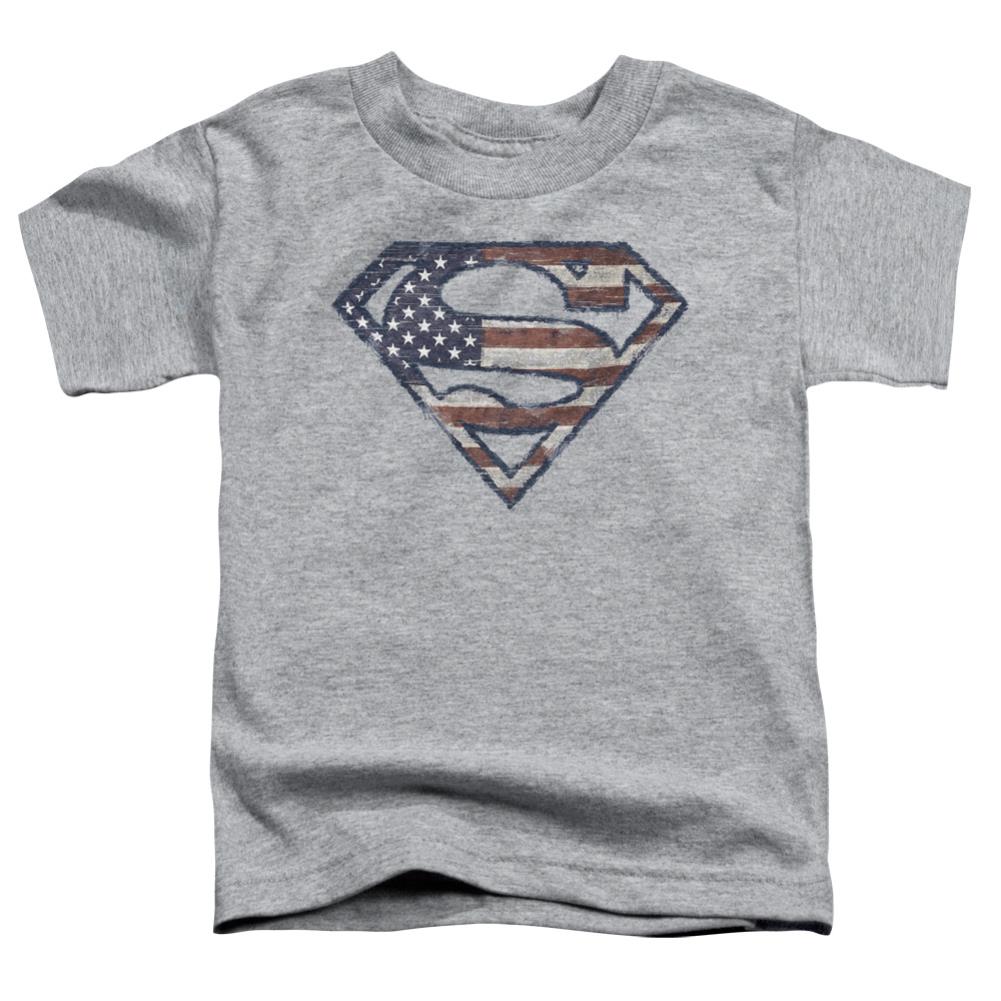 Superman Wartorn Flag Toddler 18/1 Cotton SS T