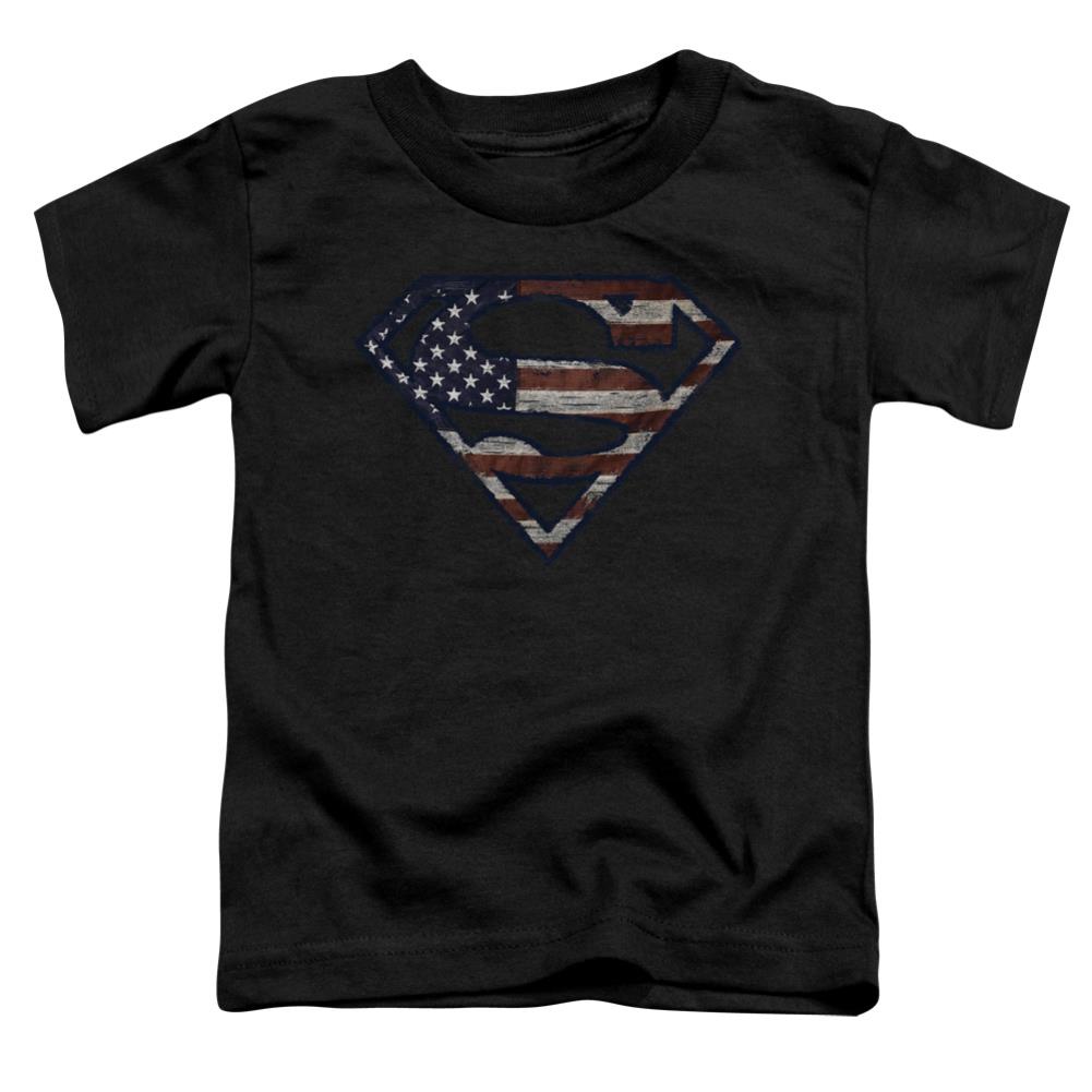 Superman Wartorn Flag Toddler 18/1 Cotton SS T
