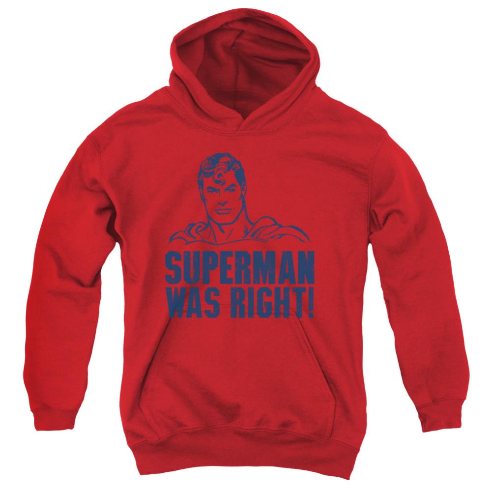 Superman Was Right Youth Cotton Poly Pull-Over Hoodie