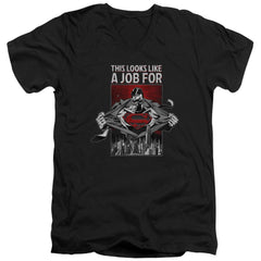 Superman Watchful Eye Men's 30/1 Cotton Slim V-Neck T