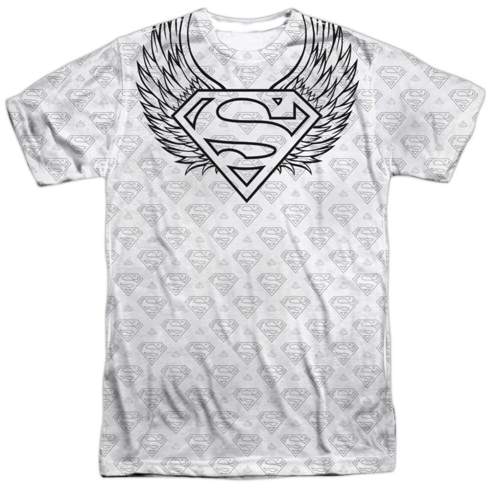 Superman Winged Shield Repeat Men's Regular Fit Polyester SS T