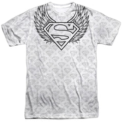 Superman Winged Shield Repeat Men's Regular Fit Polyester SS T
