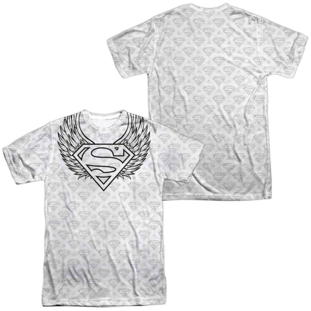 Superman Winged Shield Repeat Men's Regular Fit Polyester SS T