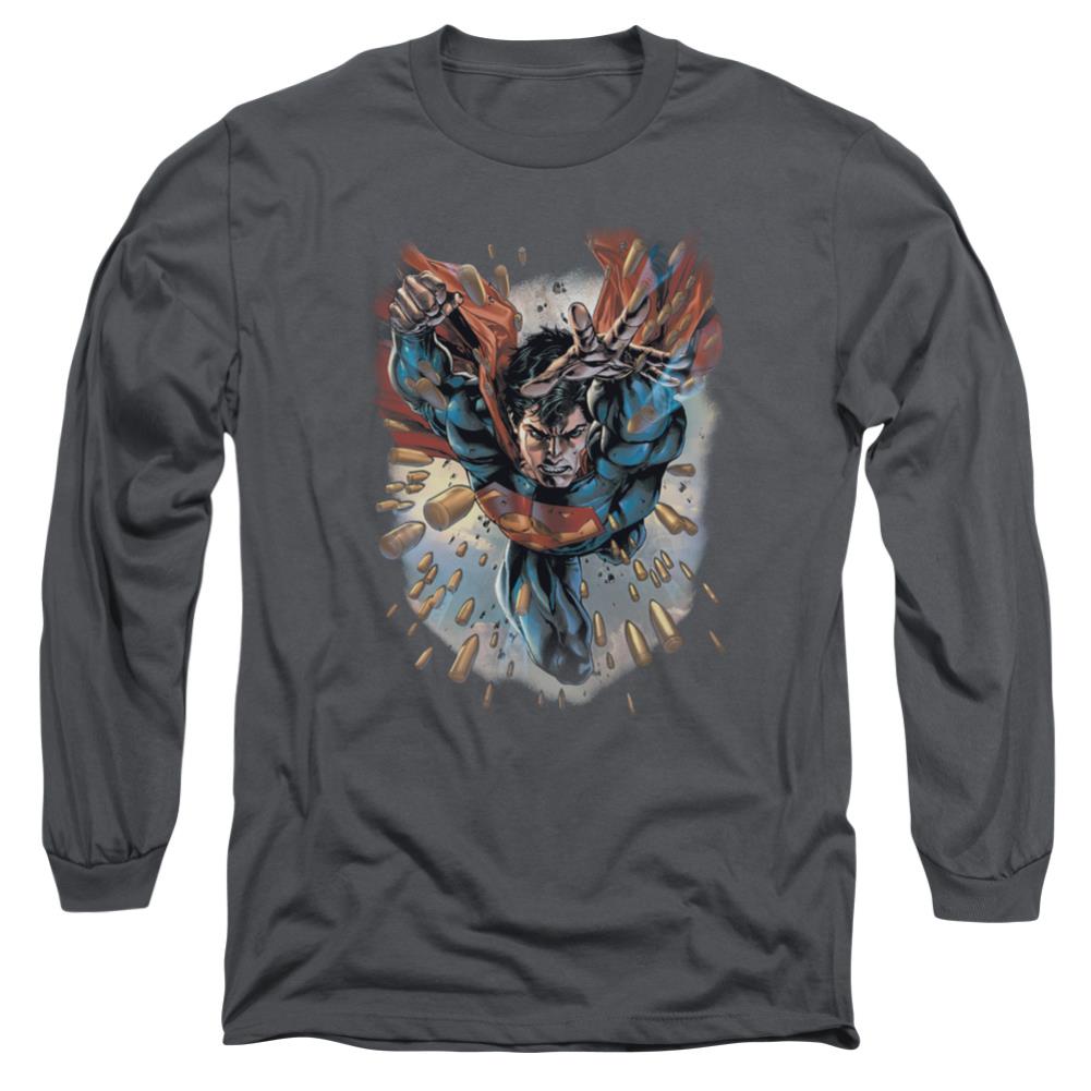 Superman Within My Grasp Men's 18/1 Cotton LS T