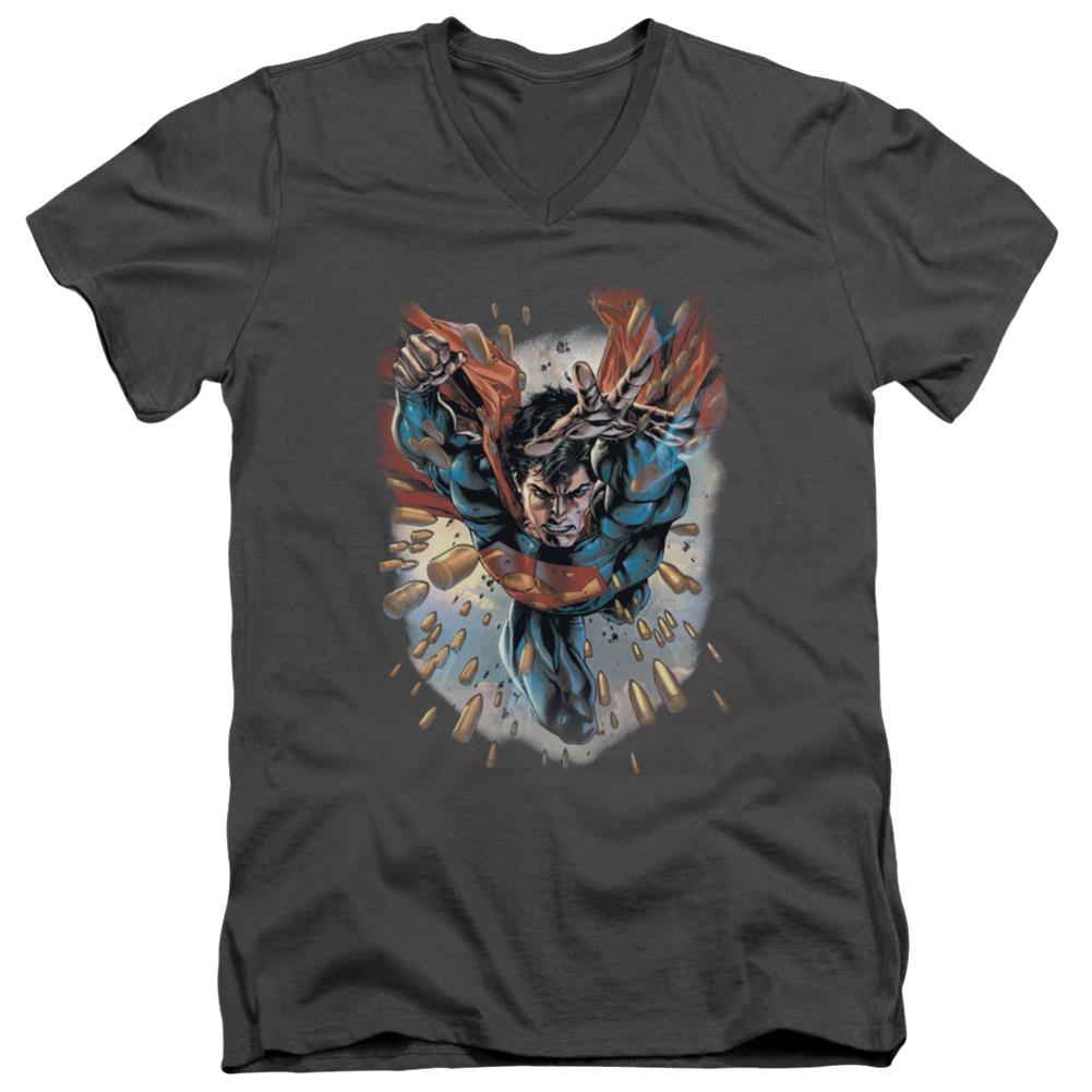 Superman Within My Grasp Men's 30/1 Cotton Slim V-Neck T