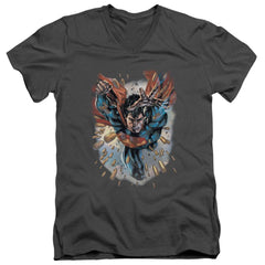 Superman Within My Grasp Men's 30/1 Cotton Slim V-Neck T