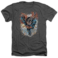 Superman Within My Grasp Men's 30/1 Heather 60 40 Poly SS T