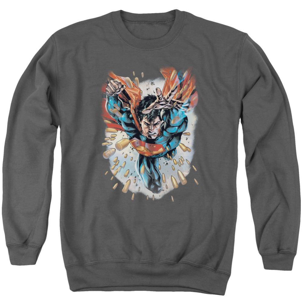Superman Within My Grasp Men's Crewneck 50 50 Poly LS T