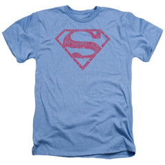 Superman  Word Shield Men's 30/1 Heather 60 40 Poly SS T