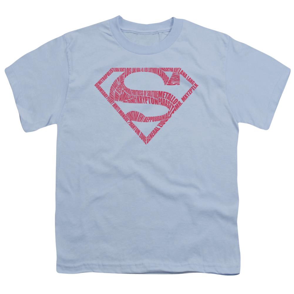 Superman  Word Shield Youth 18/1 100% Cotton SS T