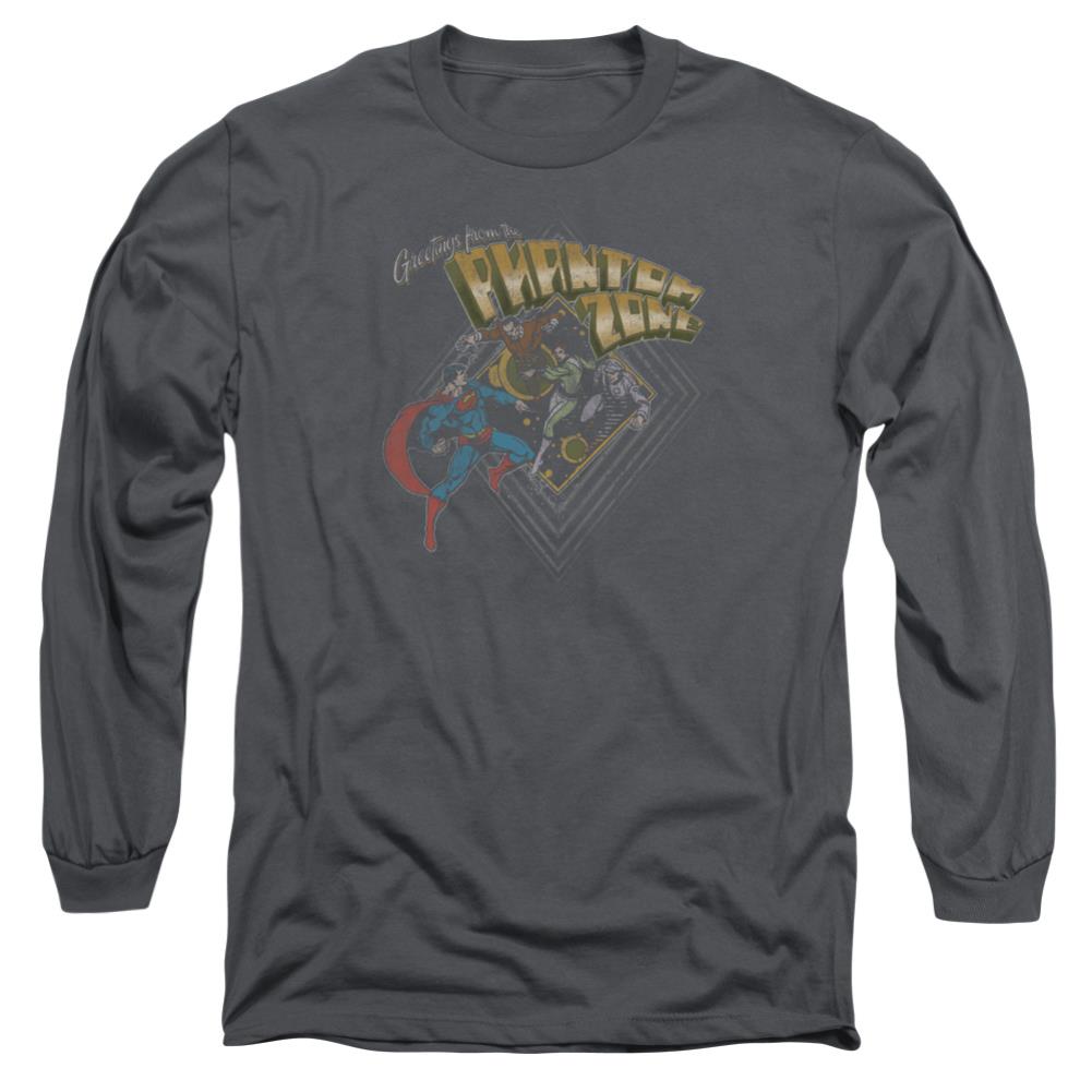 Superman Zod Greetings Men's 18/1 Cotton LS T