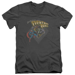 Superman Zod Greetings Men's 30/1 Cotton Slim V-Neck T