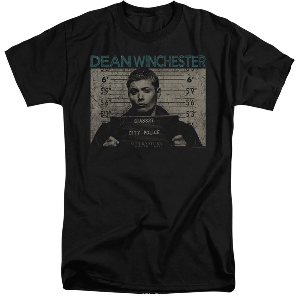 Supernatural Dean Mug Shot Men's 18/1 Tall Cotton Short-Sleeve T-Shirt