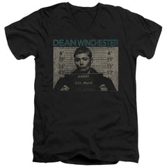 Supernatural Dean Mug Shot Men's 30/1 Cotton Slim V-Neck T-Shirt