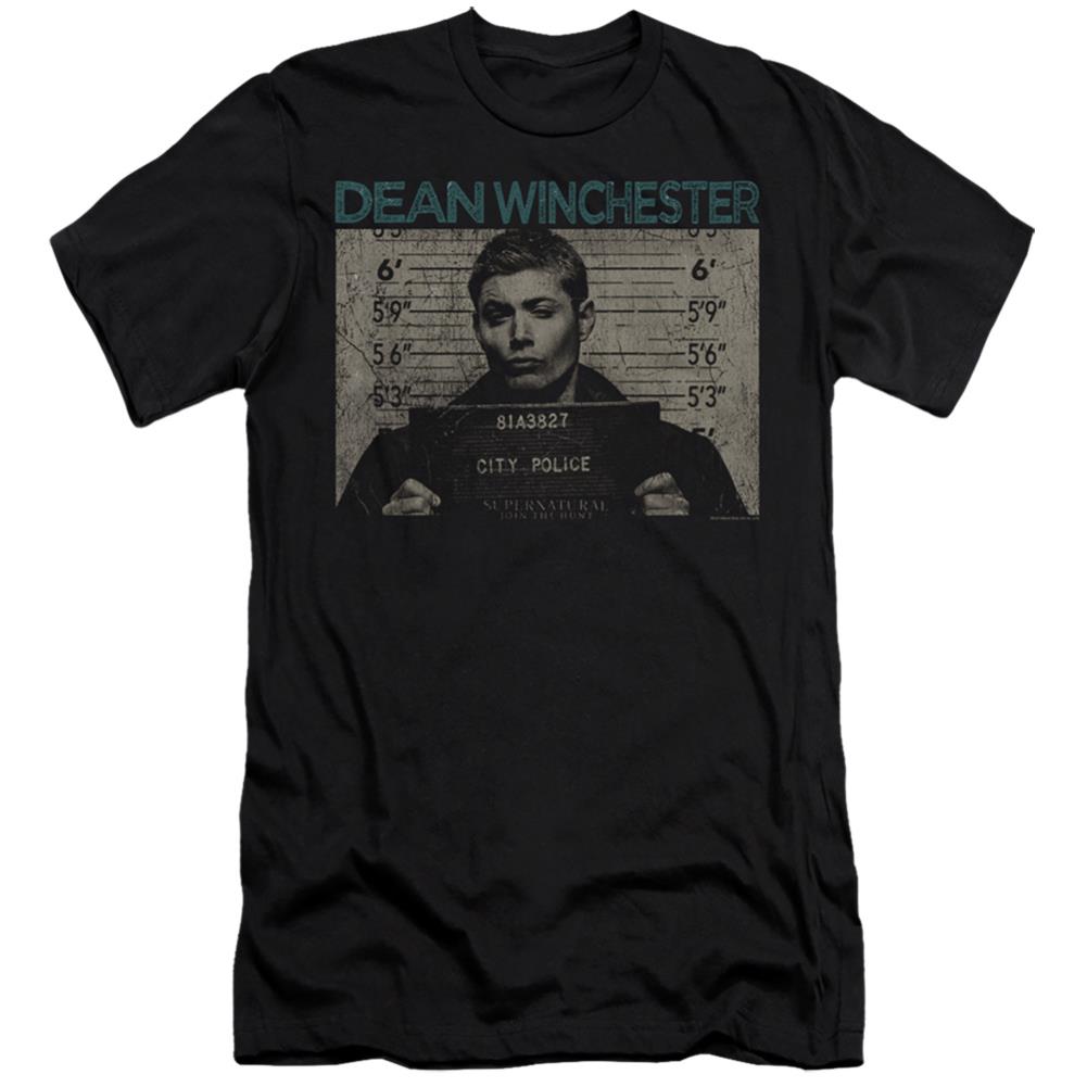Supernatural Dean Mug Shot Men's Ultra-Soft 30/1 Cotton Slim Short-Sleeve T-Shirt