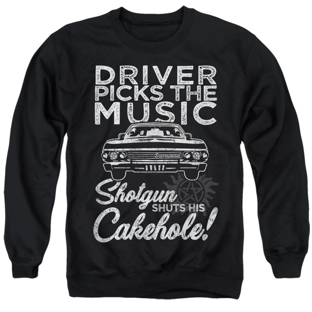 Supernatural Driver Picks Music Men's Crewneck 50 50 Poly Long-Sleeve T-Shirt