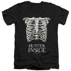 Supernatural Hunter Inside Men's 30/1 Cotton Slim V-Neck T-Shirt