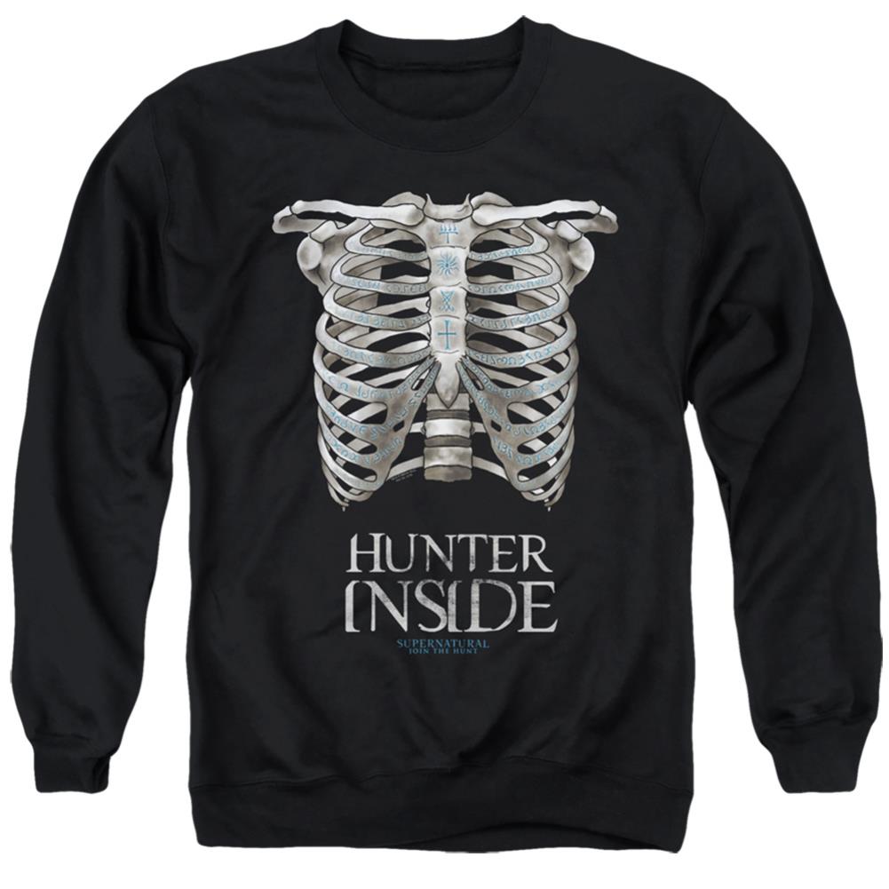 Supernatural Hunter Inside Men's Crewneck 50 50 Poly Long-Sleeve T-Shirt