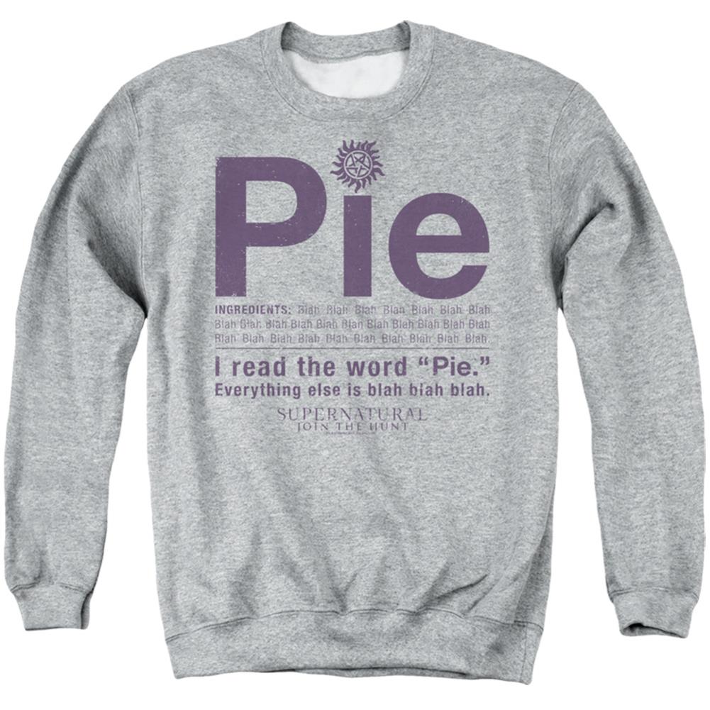 Supernatural Pie Men's Crewneck 50 50 Poly Long-Sleeve T-Shirt