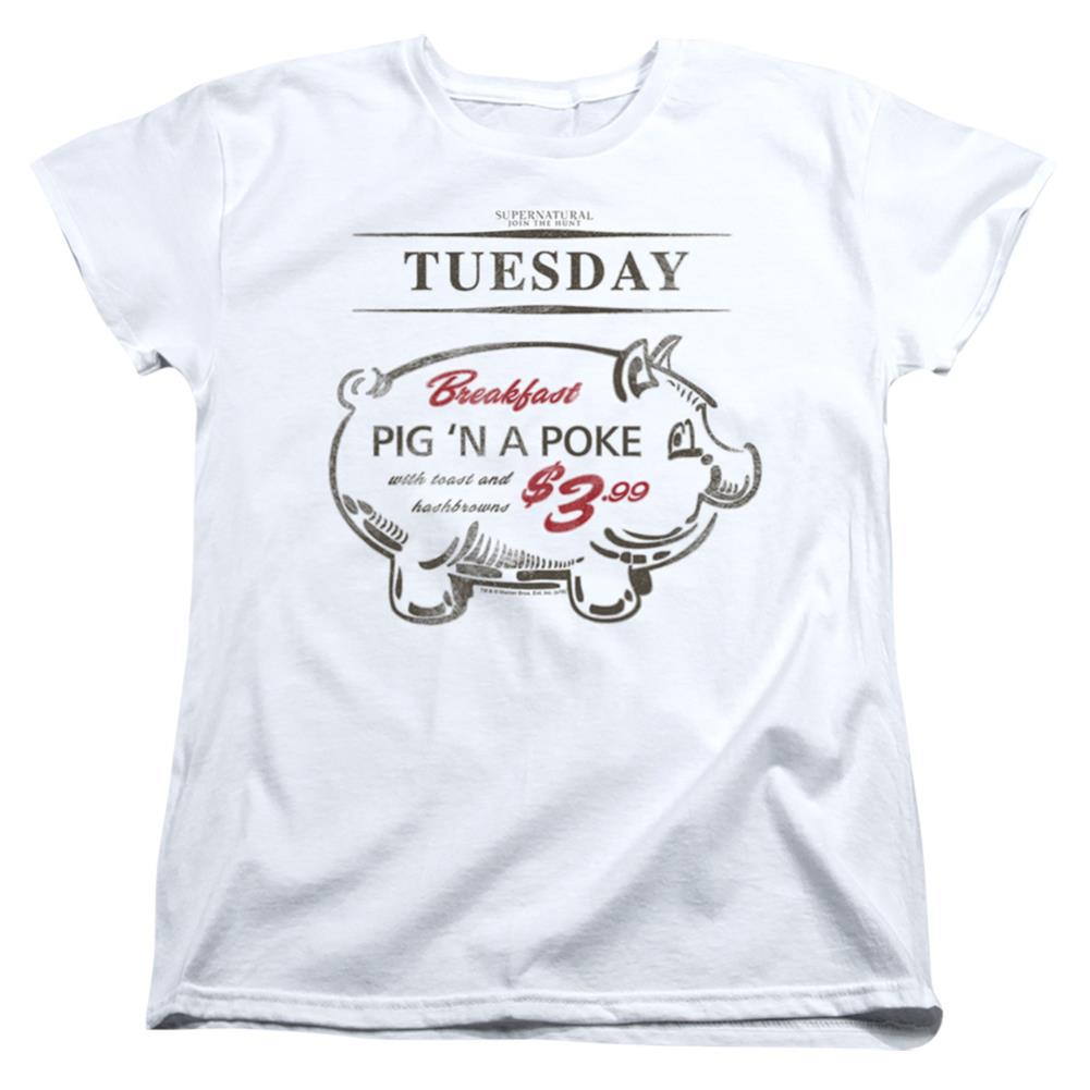 Supernatural Pig N Poke Women's 18/1 Cotton Short-Sleeve T-Shirt