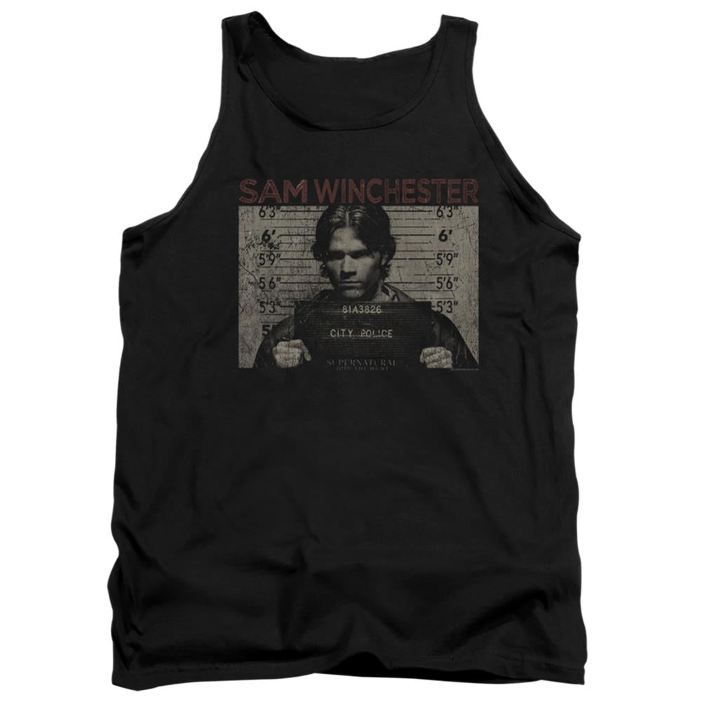 Supernatural Sam Mug Shot Men's 18/1 Cotton Tank Top