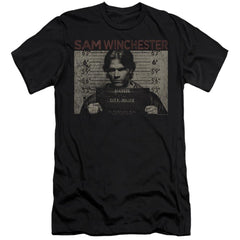 Supernatural Sam Mug Shot Men's Ultra-Soft 30/1 Cotton Slim Short-Sleeve T-Shirt