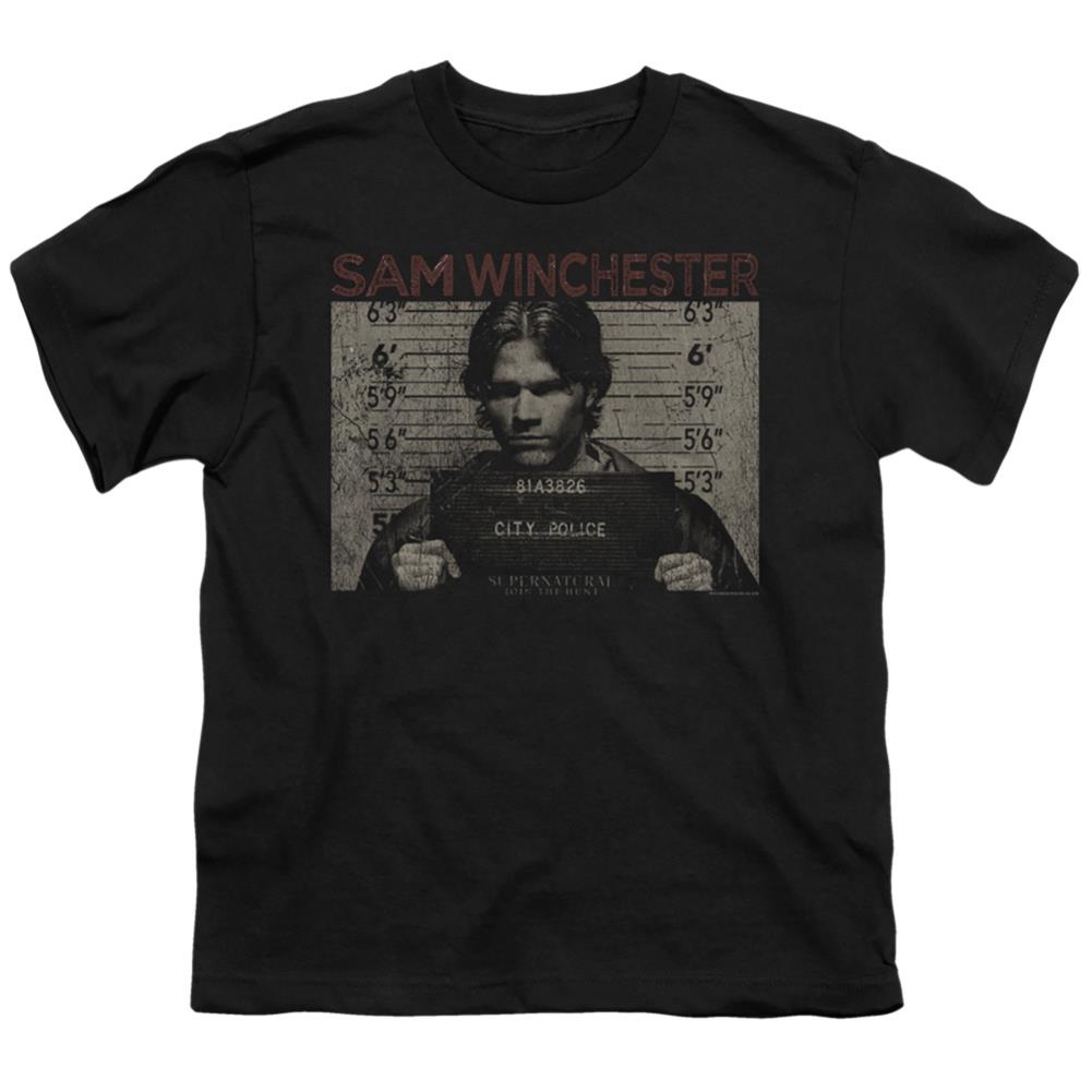 Supernatural Sam Mug Shot Youth 18/1 100% Cotton Short-Sleeve T-Shirt