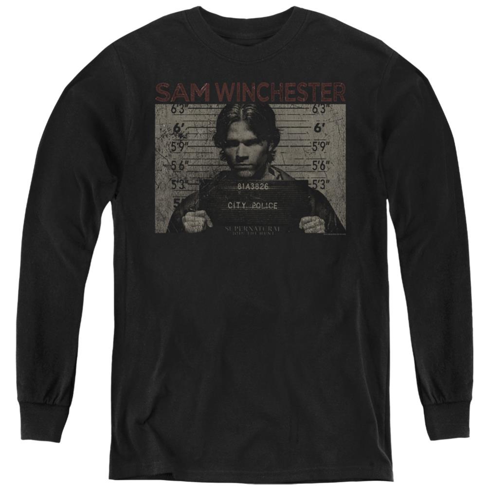Supernatural Sam Mug Shot Youth Long-Sleeve T-Shirt