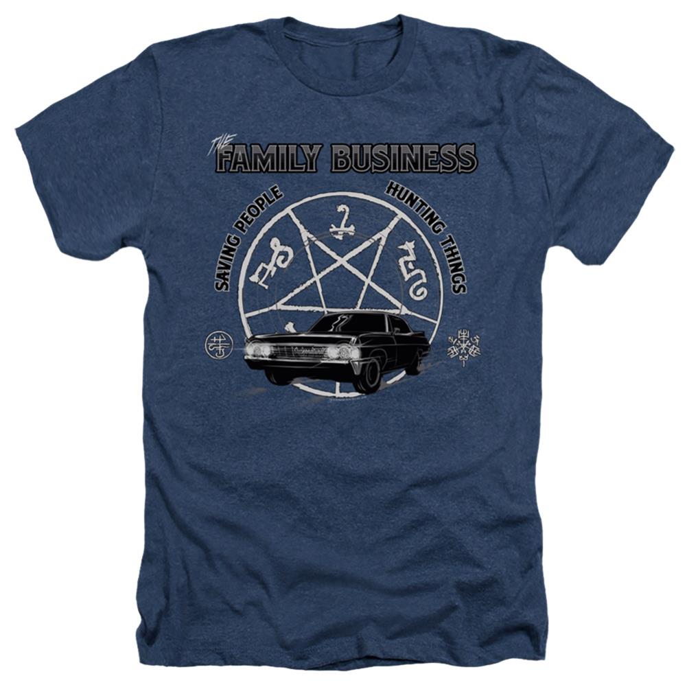 Supernatural Saving People And Hunting Men's 30/1 Heather 60 40 Poly Short-Sleeve T-Shirt