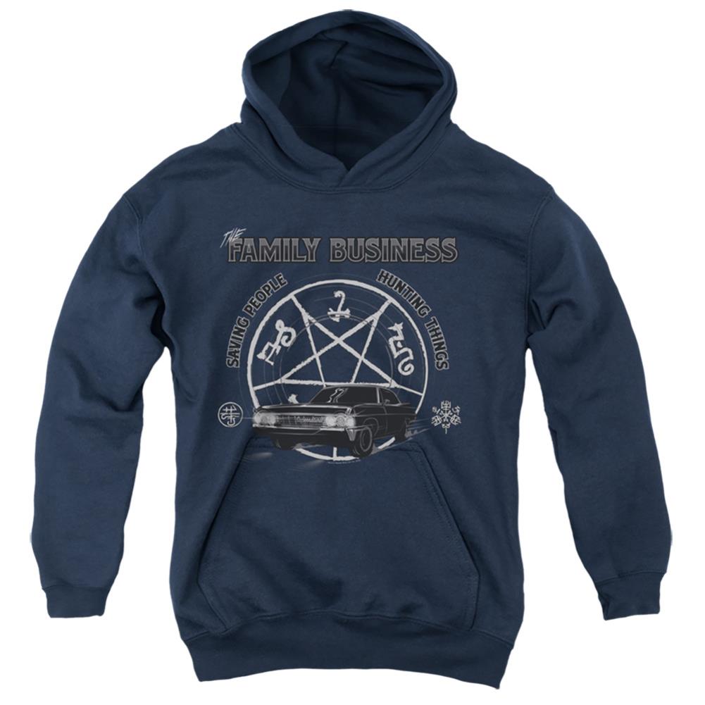 Supernatural Saving People And Hunting Youth Cotton Poly Pull-Over Hoodie