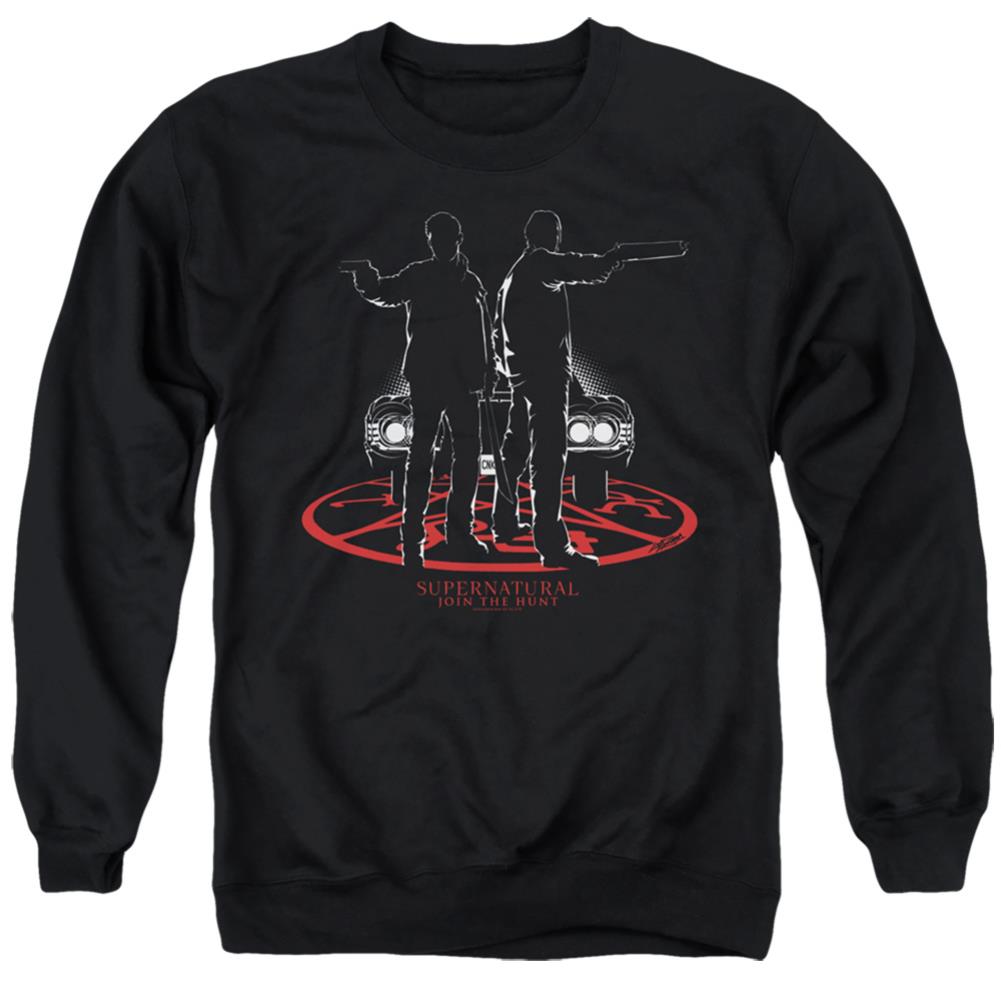 Supernatural Silhouettes Men's Crewneck 50 50 Poly Long-Sleeve T-Shirt
