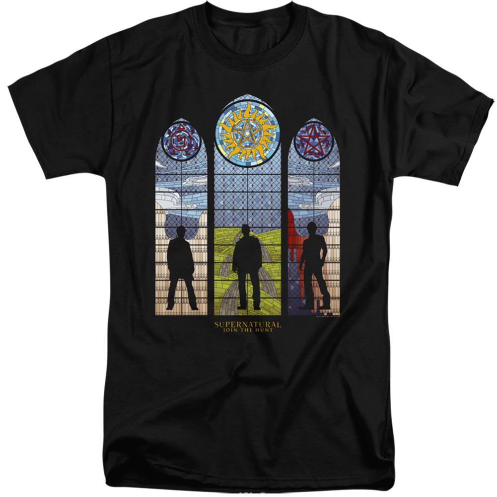 Supernatural Stained Glass Men's 18/1 Tall Cotton Short-Sleeve T-Shirt