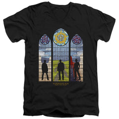 Supernatural Stained Glass Men's 30/1 Cotton Slim V-Neck T-Shirt