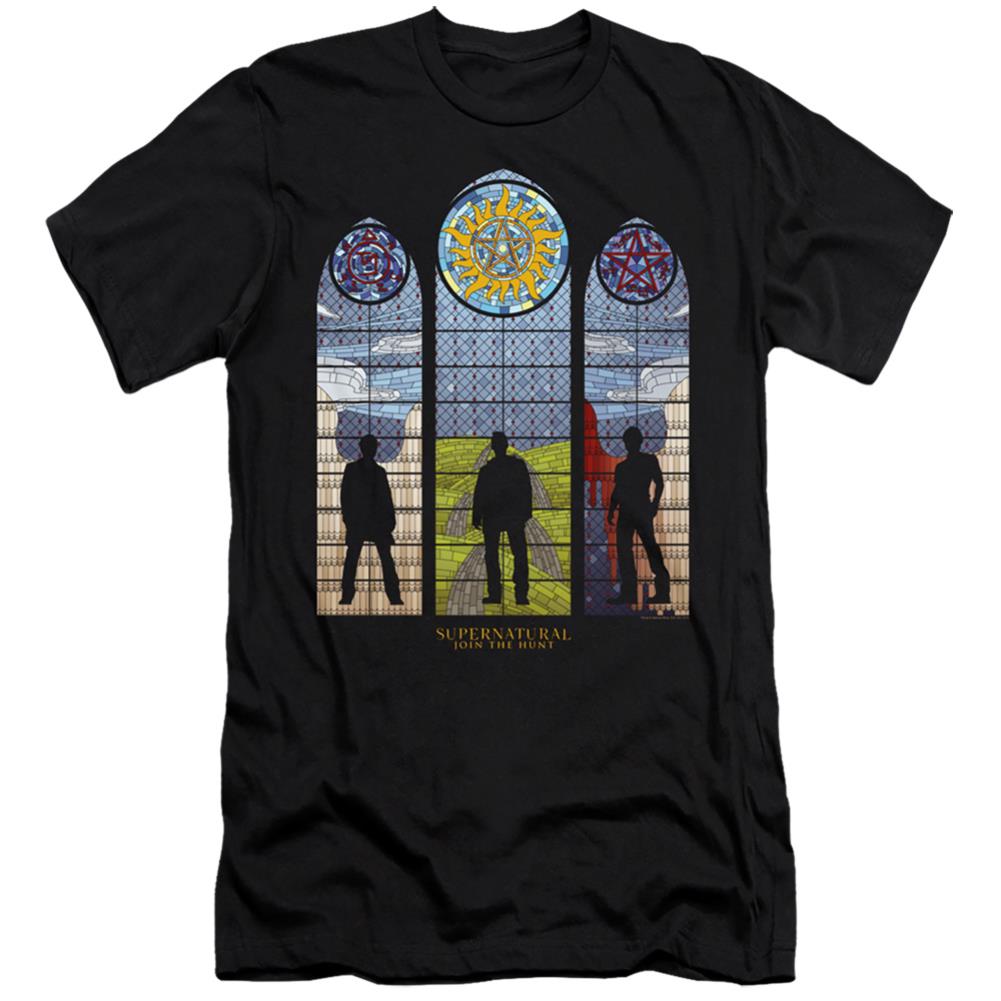 Supernatural Stained Glass Men's Ultra-Soft 30/1 Cotton Slim Short-Sleeve T-Shirt