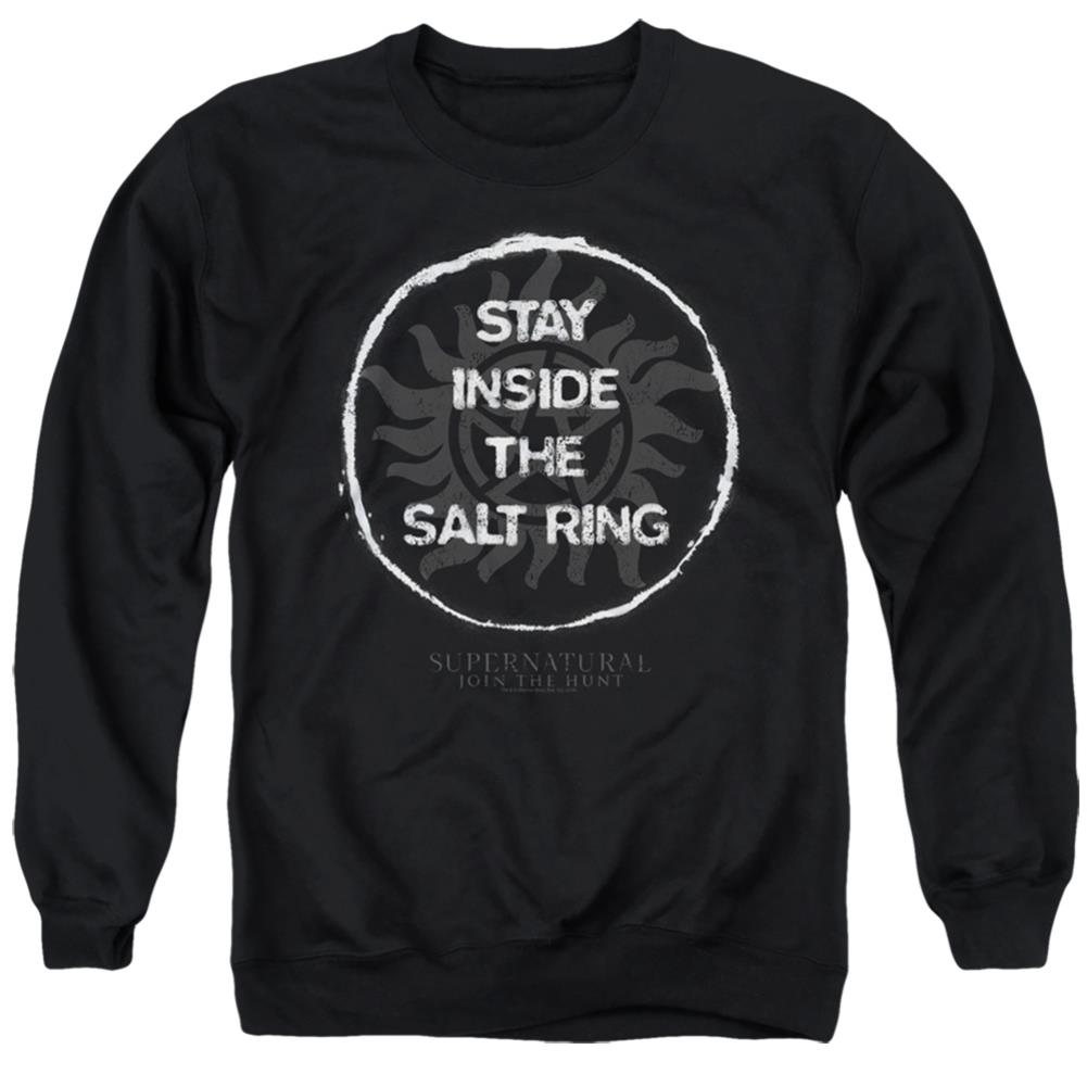 Supernatural Stay Inside The Salt Ring Men's Crewneck 50 50 Poly Long-Sleeve T-Shirt