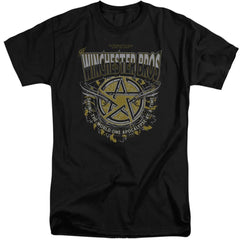 Supernatural Winchester Bros Men's 18/1 Tall Cotton Short-Sleeve T-Shirt